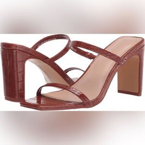 (E4) The Drop Women's Avery Two Strap Square Toe High Heel Sandal Size 12.